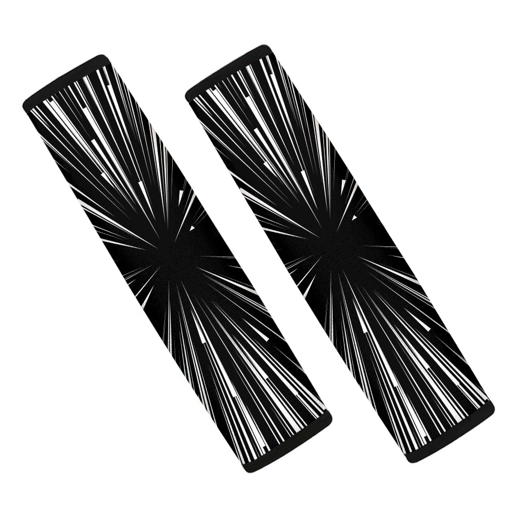 Black And White Hyperspace Print Car Seat Belt Covers