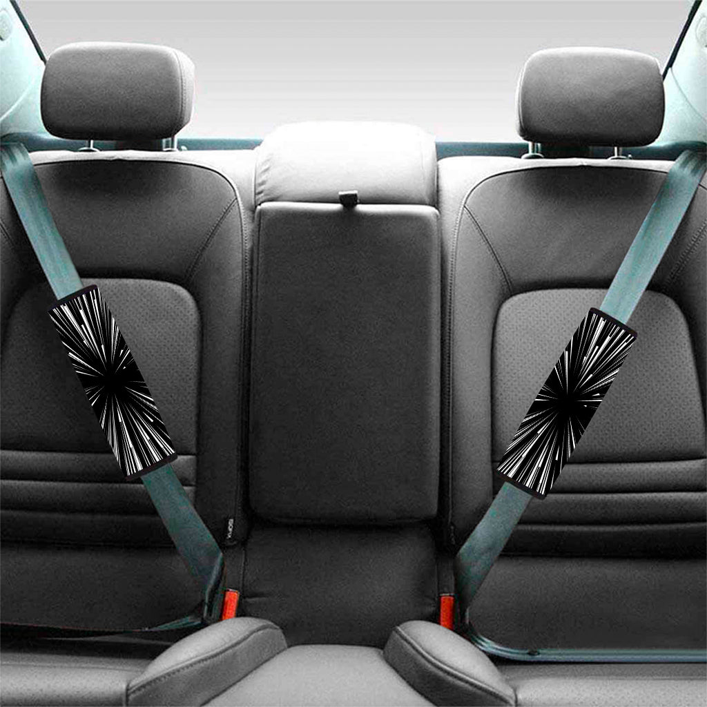 Black And White Hyperspace Print Car Seat Belt Covers
