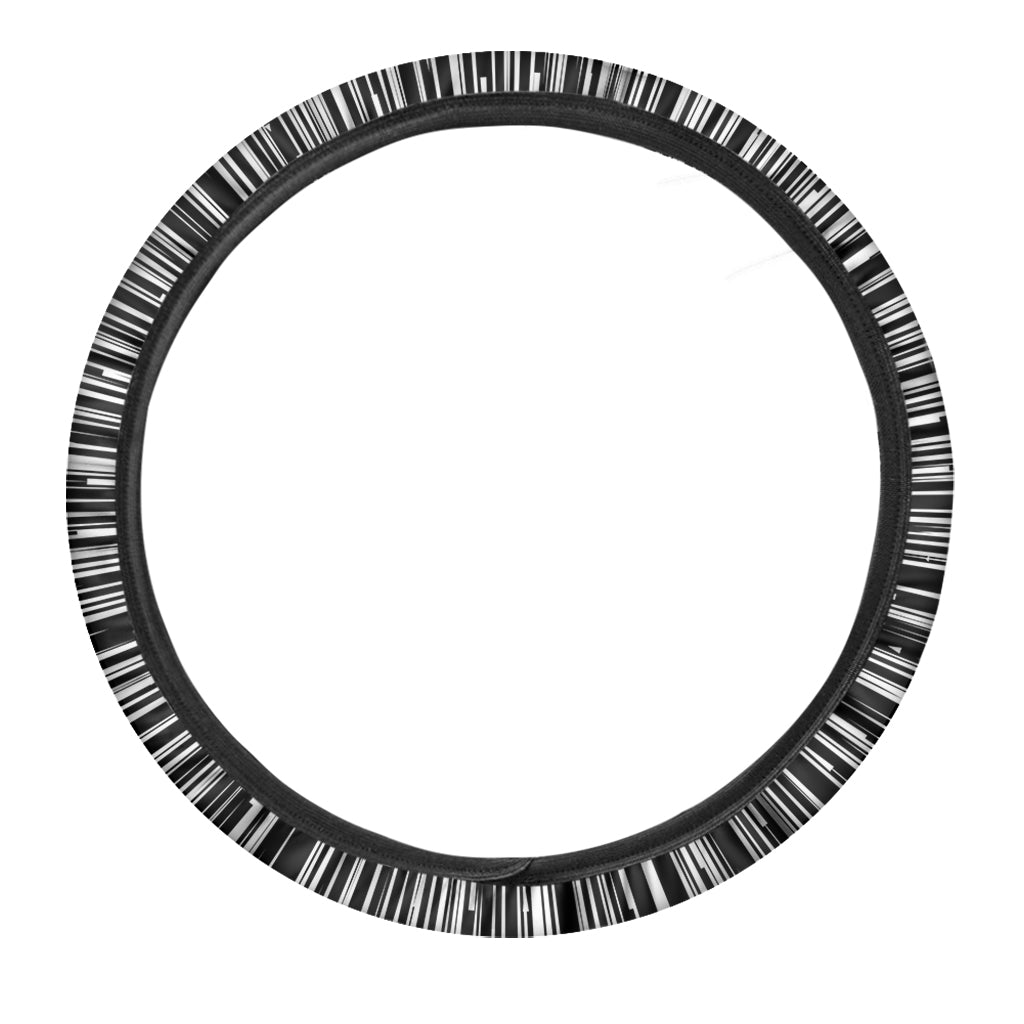 Black And White Hyperspace Print Car Steering Wheel Cover