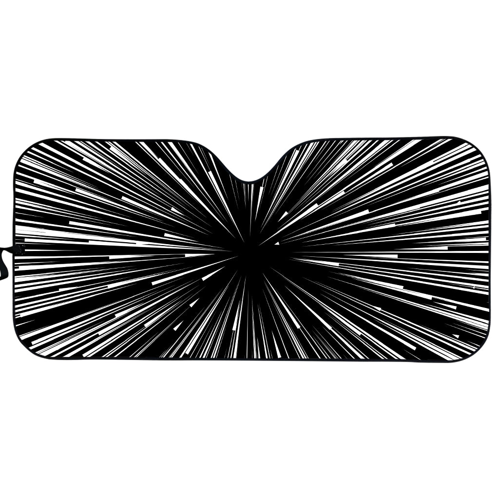 Black And White Hyperspace Print Car Sun Shade