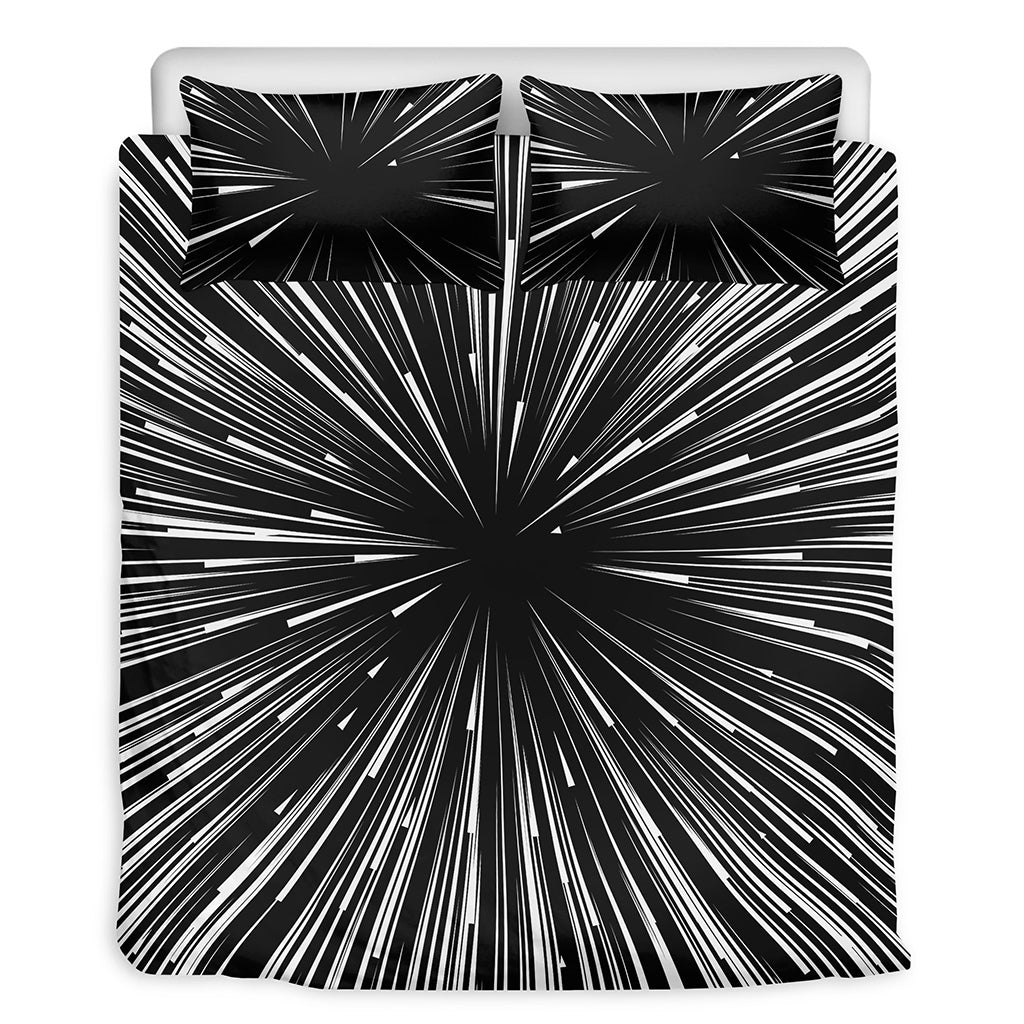 Black And White Hyperspace Print Duvet Cover Bedding Set