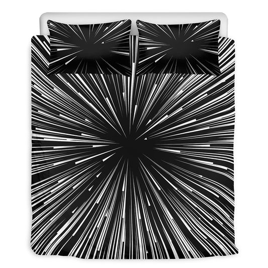 Black And White Hyperspace Print Duvet Cover Bedding Set