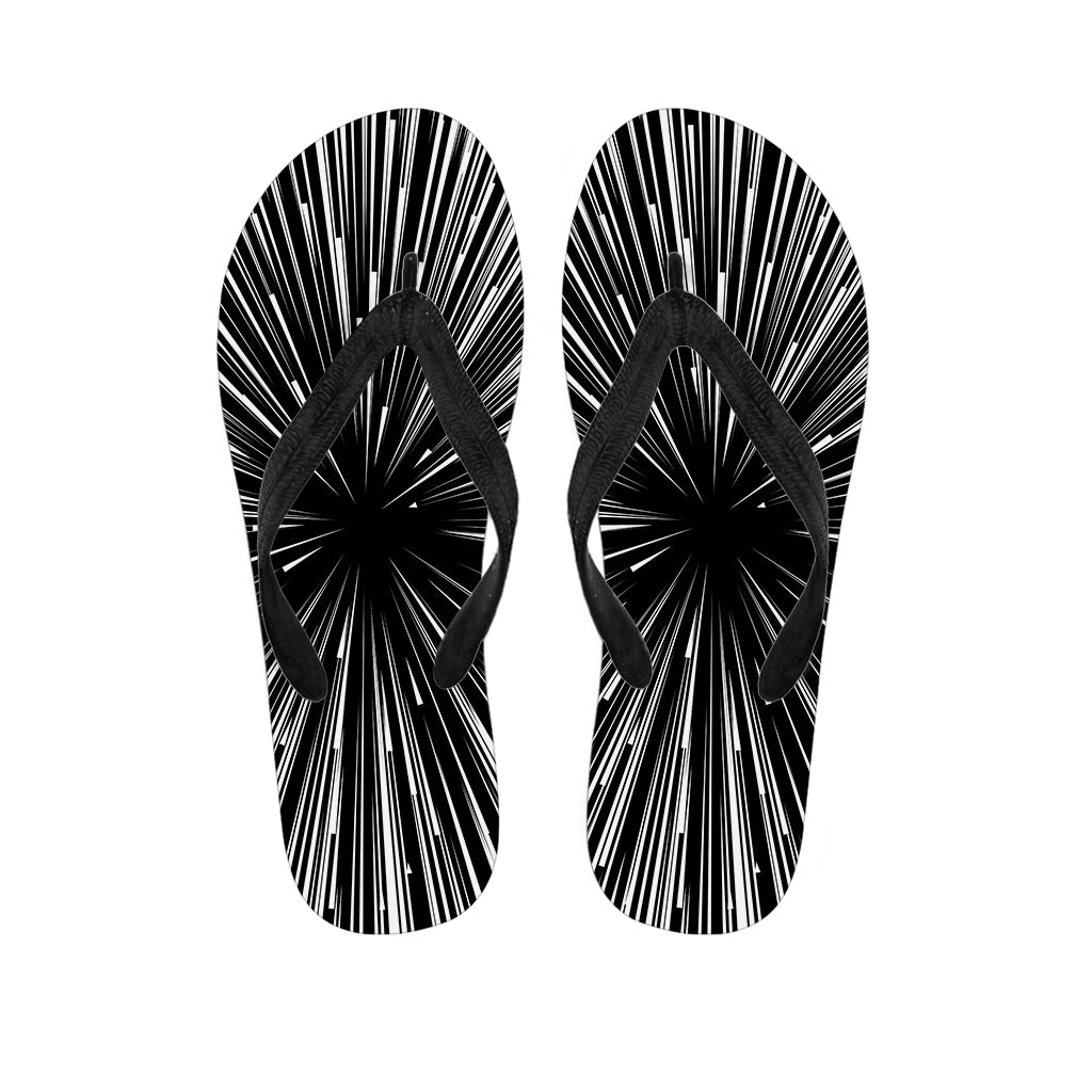 Black And White Hyperspace Print Flip Flops