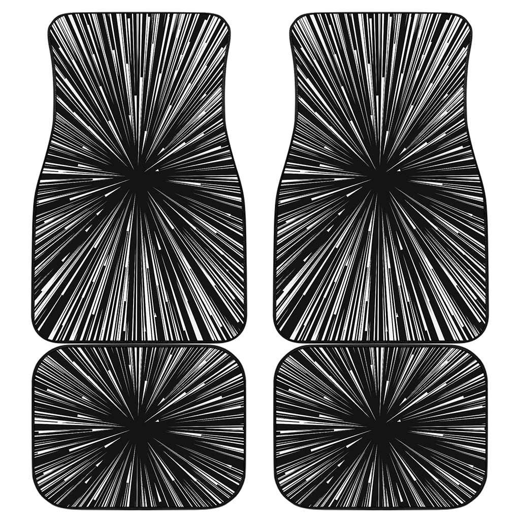 Black And White Hyperspace Print Front and Back Car Floor Mats