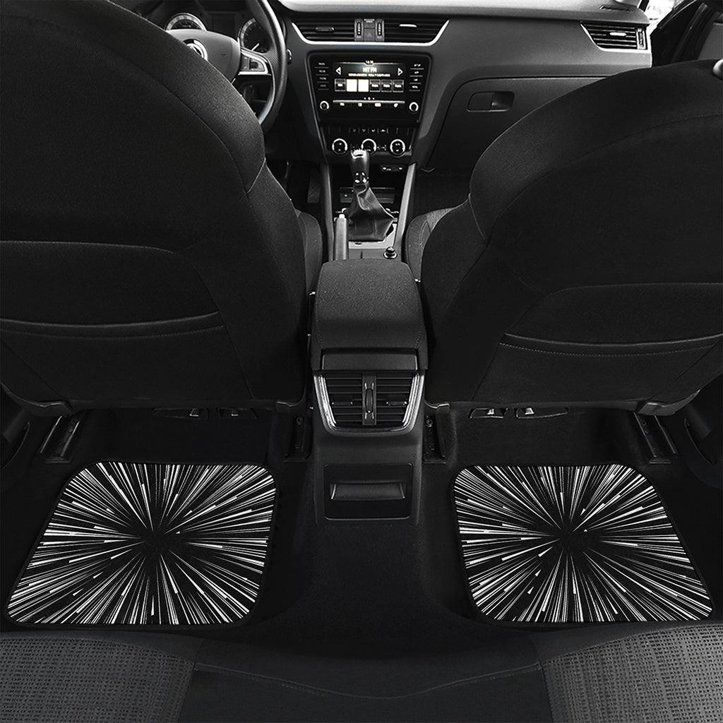 Black And White Hyperspace Print Front and Back Car Floor Mats