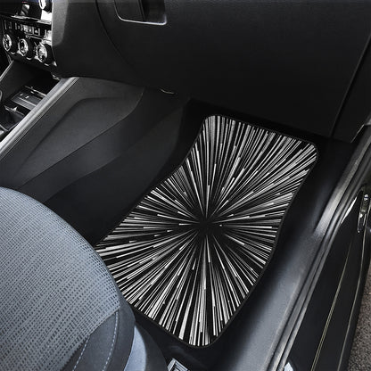 Black And White Hyperspace Print Front and Back Car Floor Mats