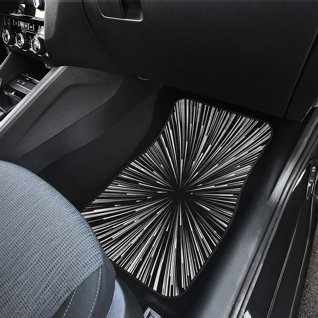 Black And White Hyperspace Print Front Car Floor Mats