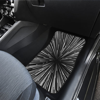 Black And White Hyperspace Print Front Car Floor Mats