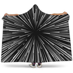 Black And White Hyperspace Print Hooded Blanket