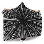 Black And White Hyperspace Print Hooded Blanket