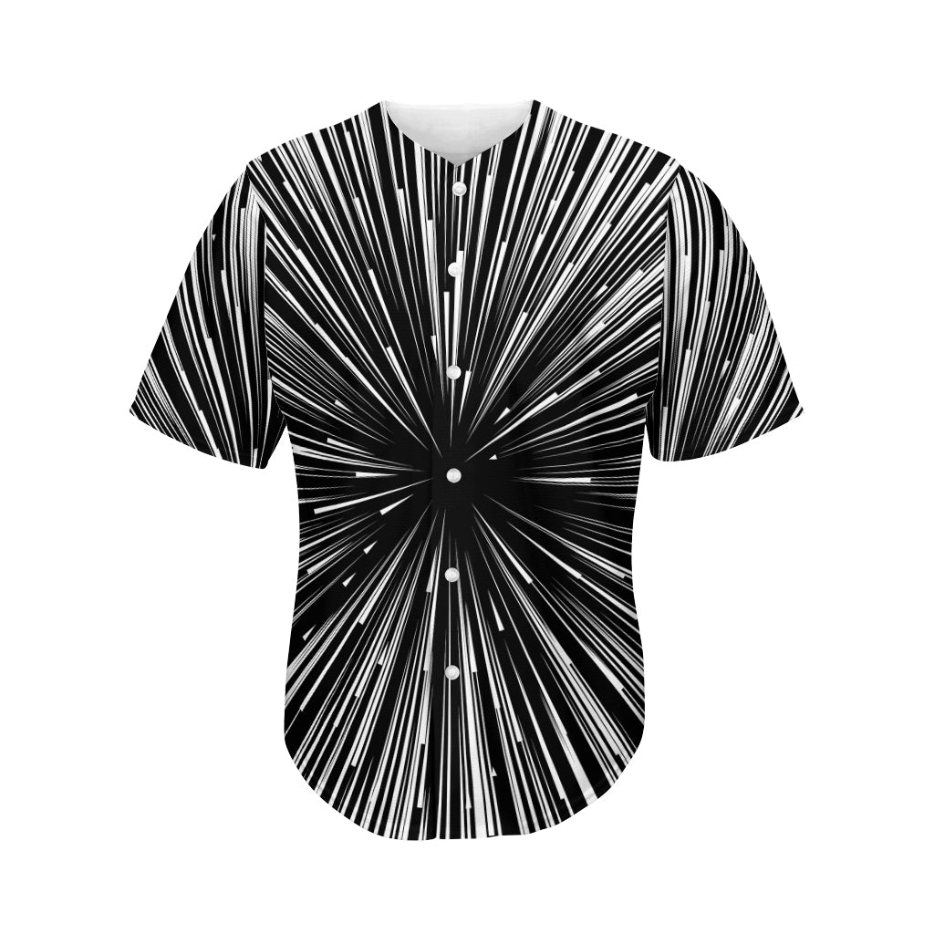 Black And White Hyperspace Print Men's Baseball Jersey