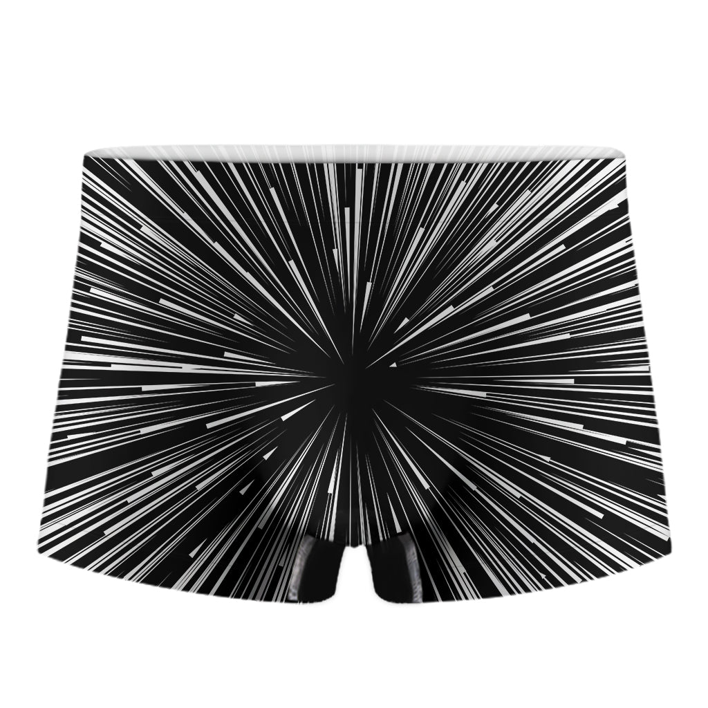 Black And White Hyperspace Print Men's Boxer Briefs