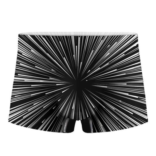 Black And White Hyperspace Print Men's Boxer Briefs