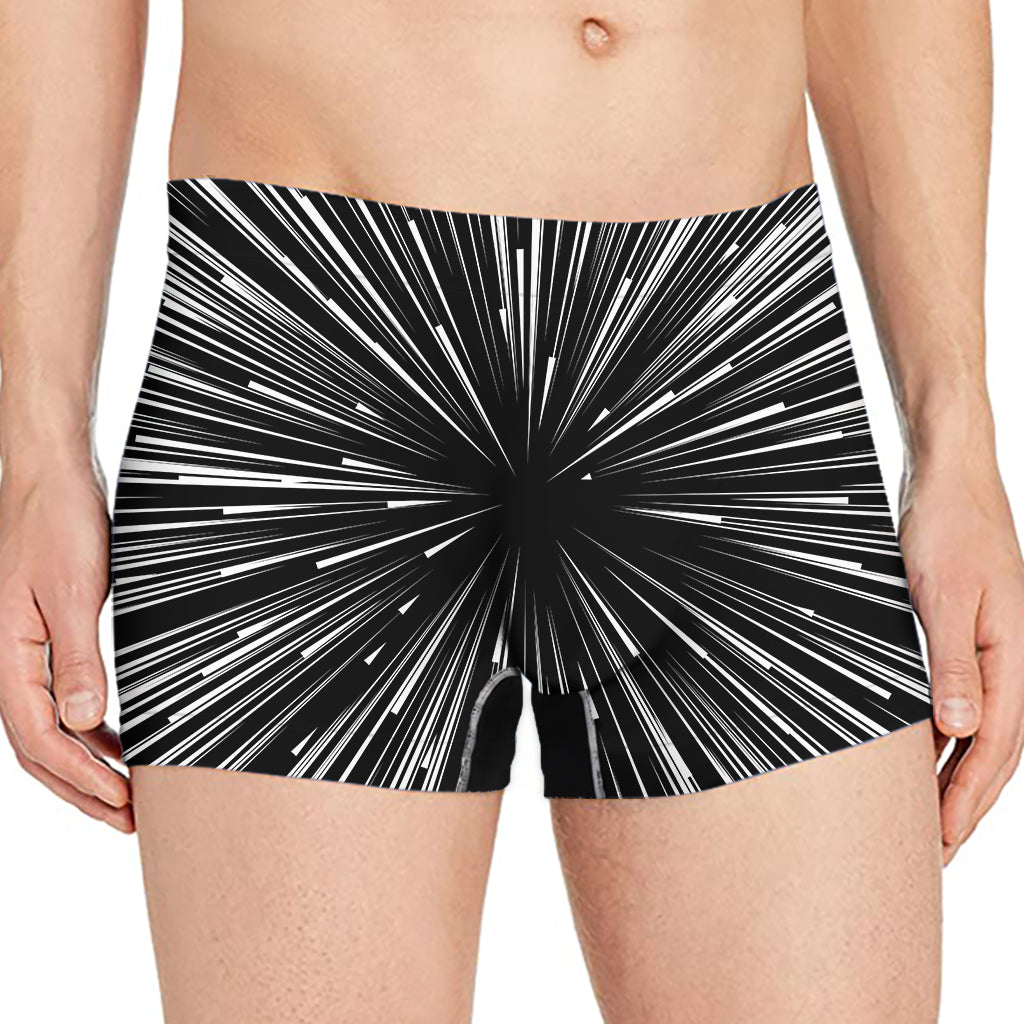 Black And White Hyperspace Print Men's Boxer Briefs
