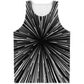 Black And White Hyperspace Print Men's Tank Top