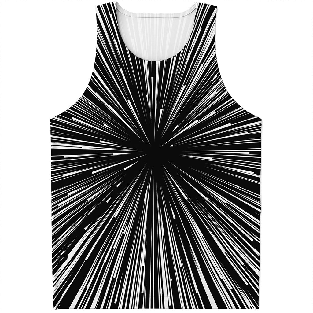 Black And White Hyperspace Print Men's Tank Top