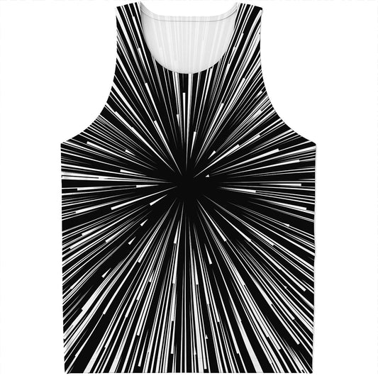 Black And White Hyperspace Print Men's Tank Top