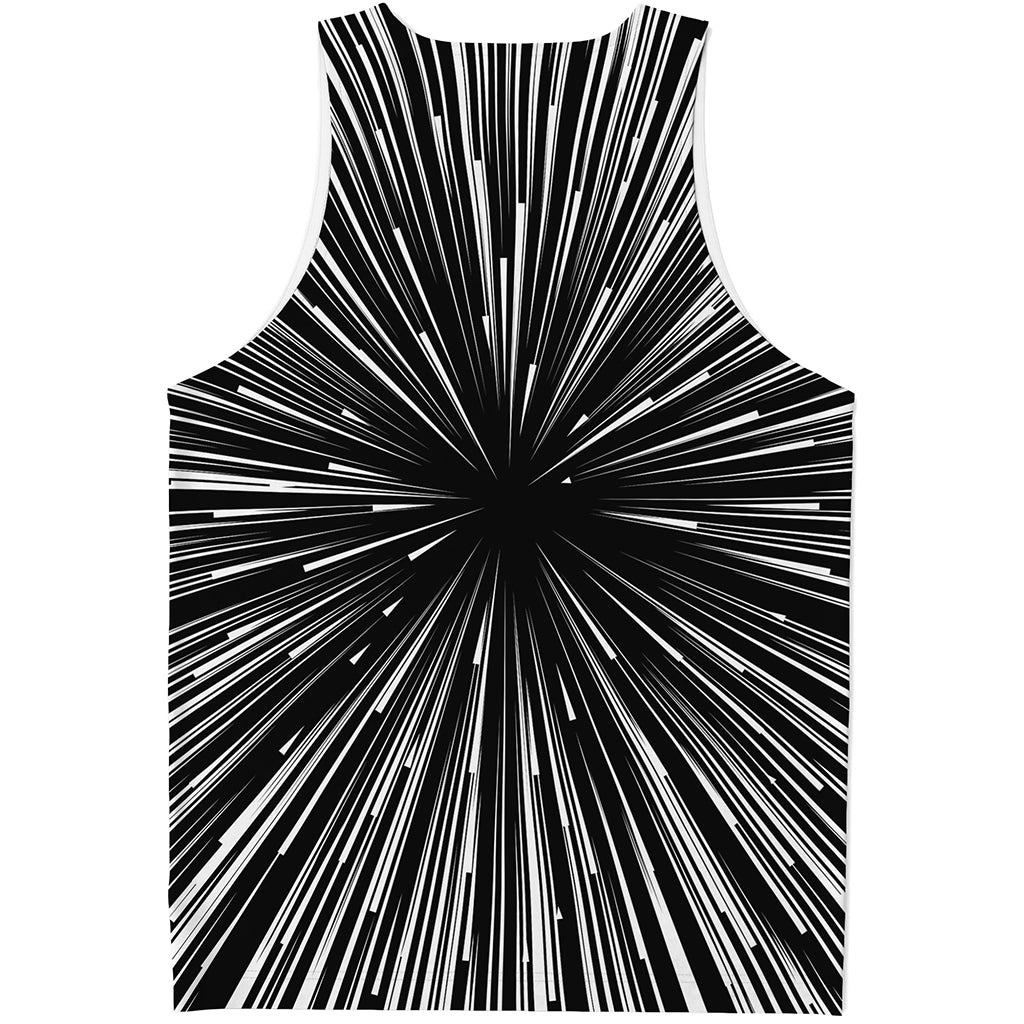 Black And White Hyperspace Print Men's Tank Top