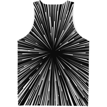 Black And White Hyperspace Print Men's Tank Top