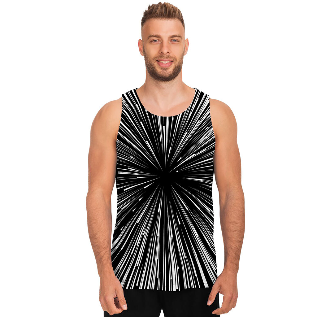 Black And White Hyperspace Print Men's Tank Top