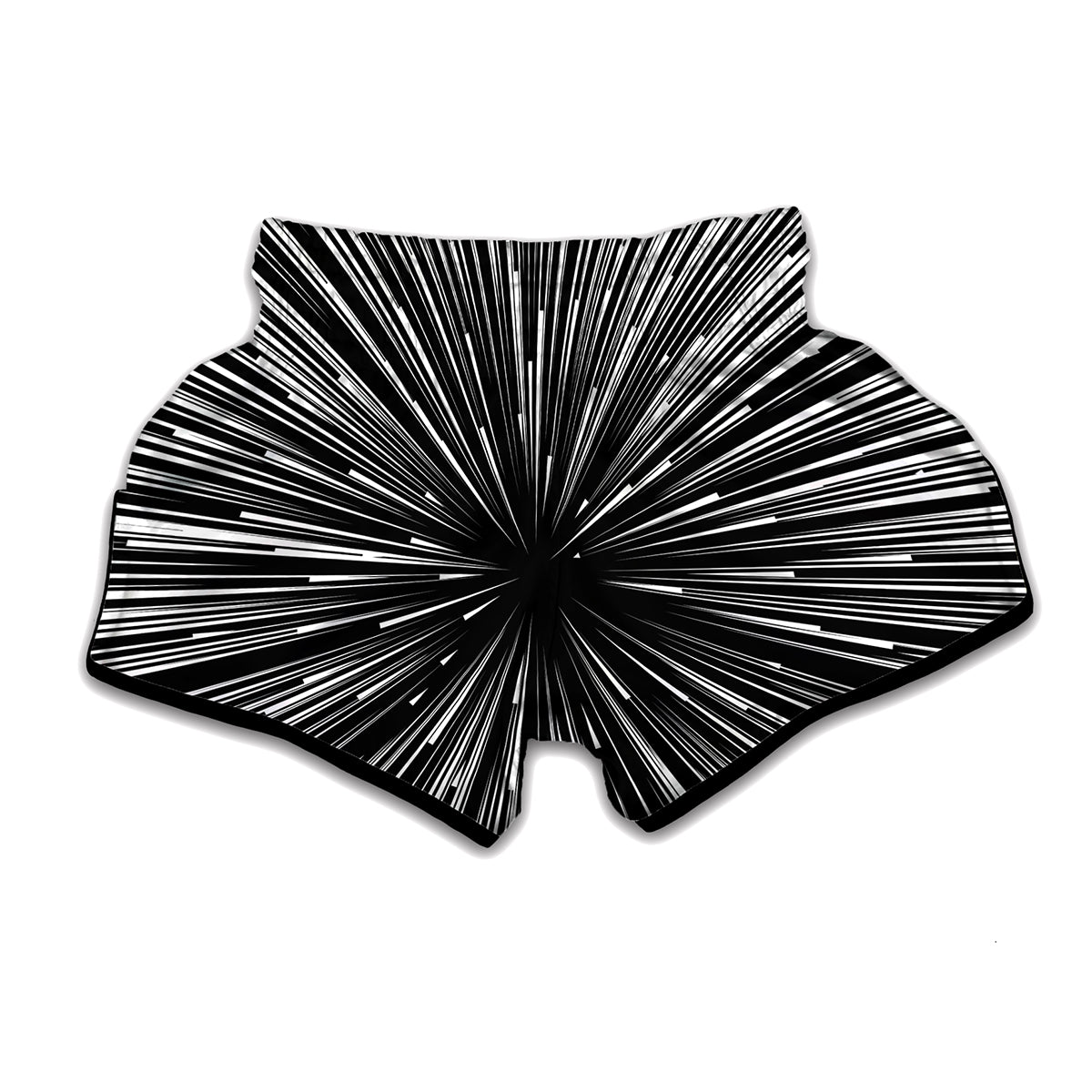 Black And White Hyperspace Print Muay Thai Boxing Shorts