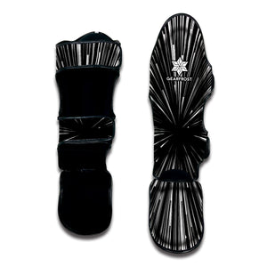 Black And White Hyperspace Print Muay Thai Shin Guard