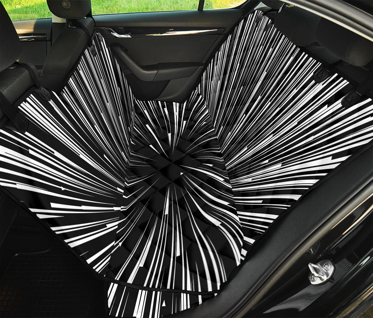 Black And White Hyperspace Print Pet Car Back Seat Cover