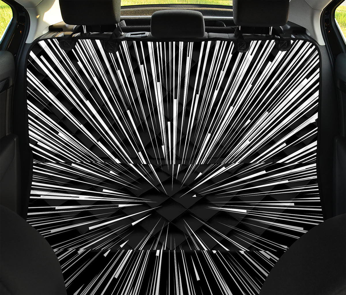 Black And White Hyperspace Print Pet Car Back Seat Cover