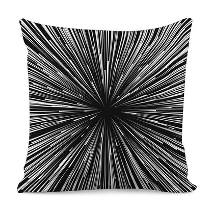 Black And White Hyperspace Print Pillow Cover