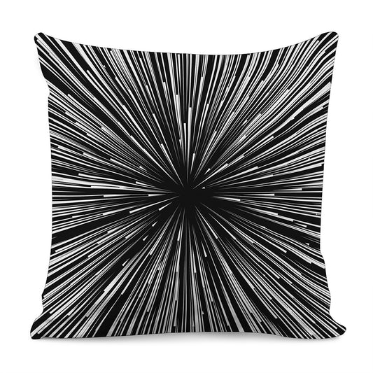 Black And White Hyperspace Print Pillow Cover