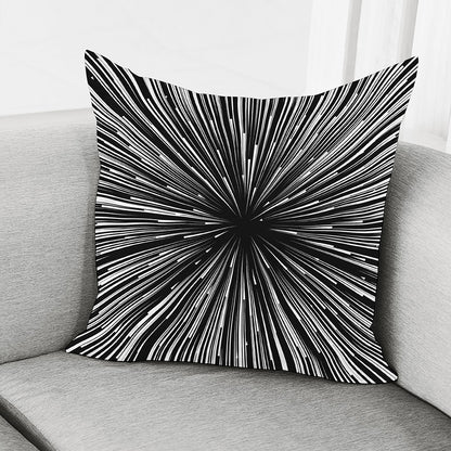 Black And White Hyperspace Print Pillow Cover