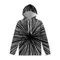 Black And White Hyperspace Print Pullover Hoodie