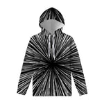 Black And White Hyperspace Print Pullover Hoodie