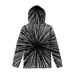 Black And White Hyperspace Print Pullover Hoodie