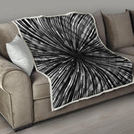 Black And White Hyperspace Print Quilt