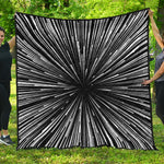 Black And White Hyperspace Print Quilt