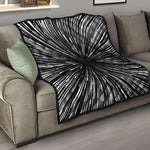 Black And White Hyperspace Print Quilt