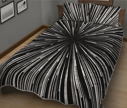 Black And White Hyperspace Print Quilt Bed Set