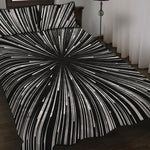 Black And White Hyperspace Print Quilt Bed Set