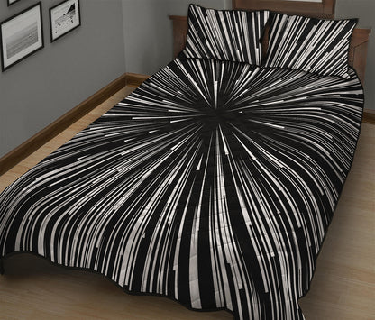 Black And White Hyperspace Print Quilt Bed Set