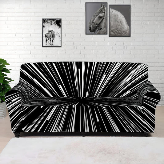 Black And White Hyperspace Print Sofa Cover