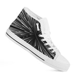 Black And White Hyperspace Print White High Top Shoes