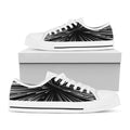 Black And White Hyperspace Print White Low Top Sneakers
