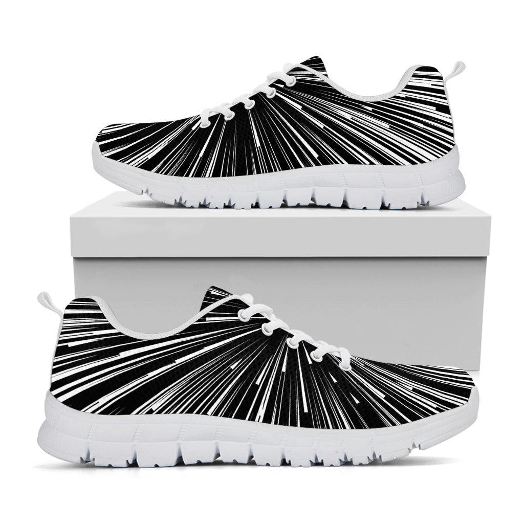 Black And White Hyperspace Print White Sneakers