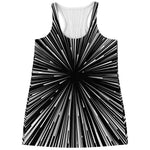 Black And White Hyperspace Print Women's Racerback Tank Top