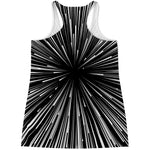 Black And White Hyperspace Print Women's Racerback Tank Top