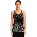Black And White Hyperspace Print Women's Racerback Tank Top