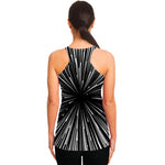 Black And White Hyperspace Print Women's Racerback Tank Top
