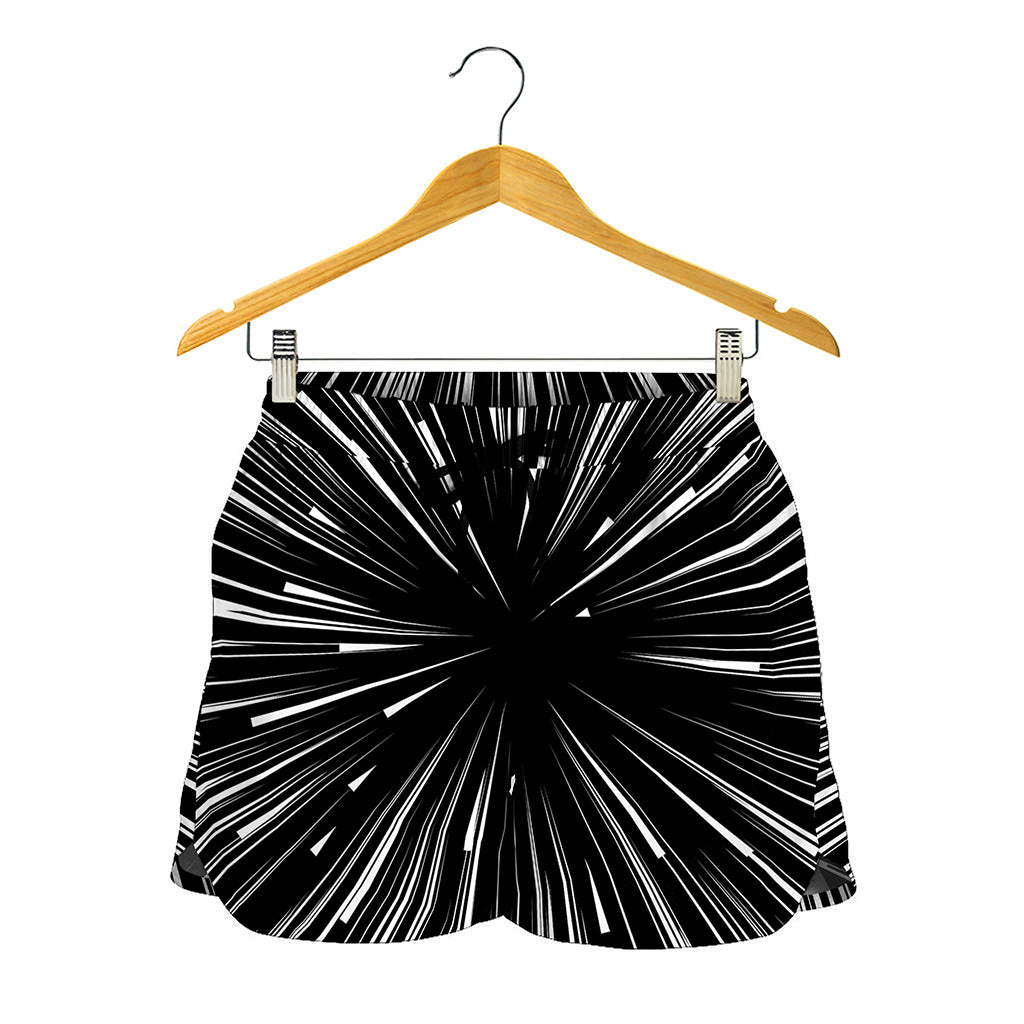 Black And White Hyperspace Print Women's Shorts