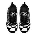 Black And White Hypnotic Illusion Print Black Sneakers